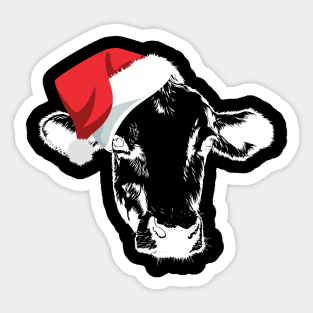 Cow Reindeer Hat Santa Funny Cow Christmas Sticker